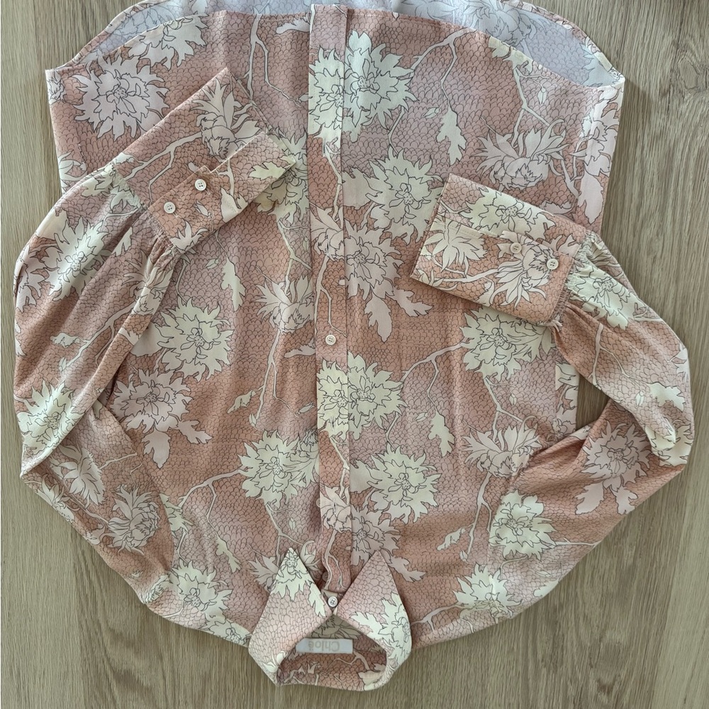 Chloe Silk Floral Button-Up Shirt
